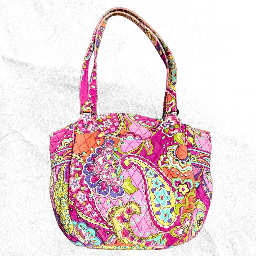 Vera Bradley Y2K Pink Swirls Quilted Crescent Bag